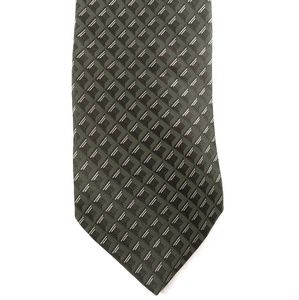 Ruffini men's tie green geometric design